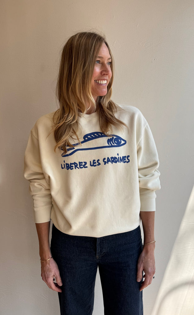Cream Liberez Les Sardines sweatshirt