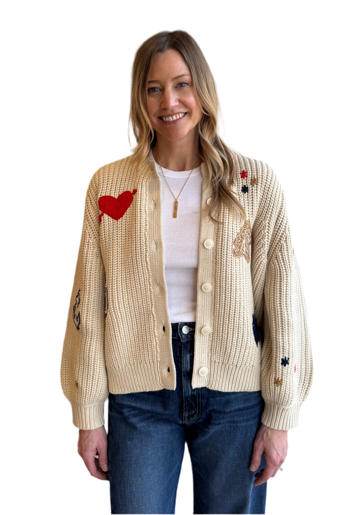 The Collegiate Cardigan in Natural