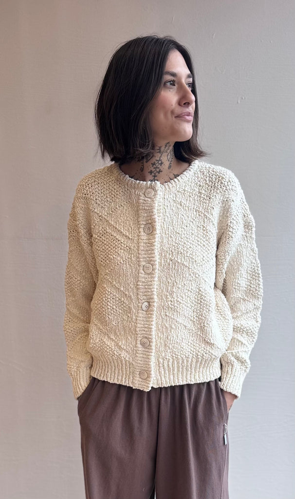Mason Cotton Cardigan in Naturel