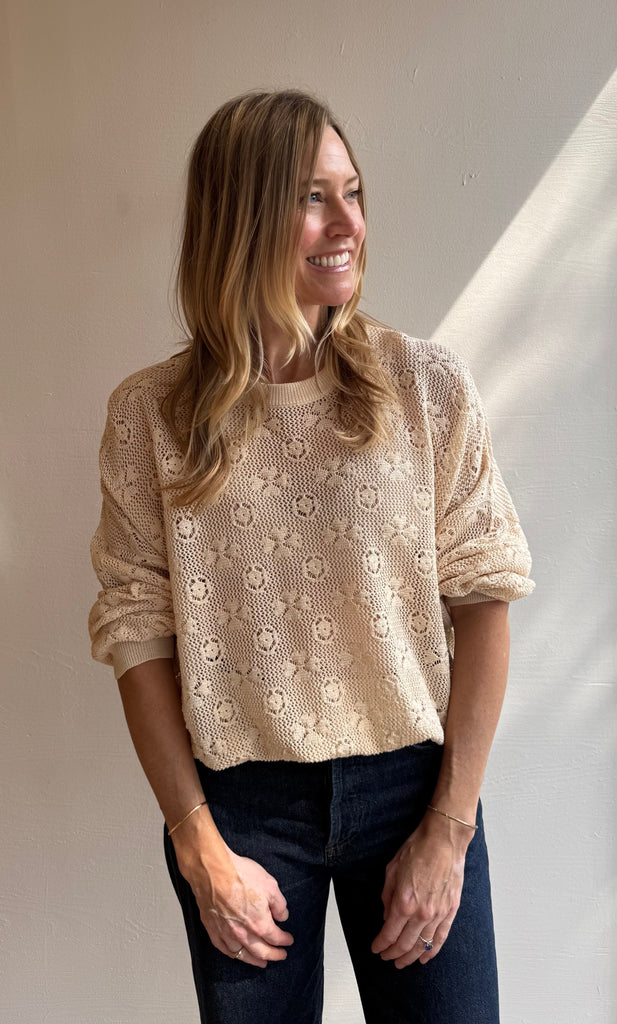 The Crochet Pullover in natural