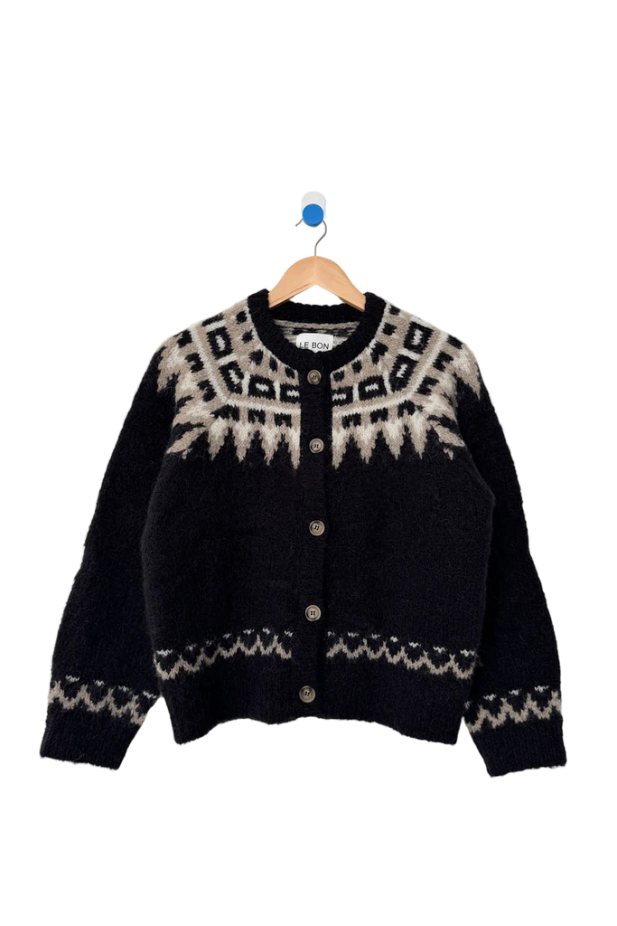 Alpaca Cabin Cardigan in Black
