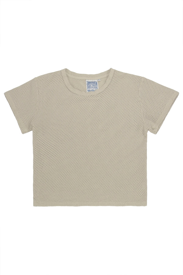 Carmen Mesh Cropped Tee in Desert Khaki
