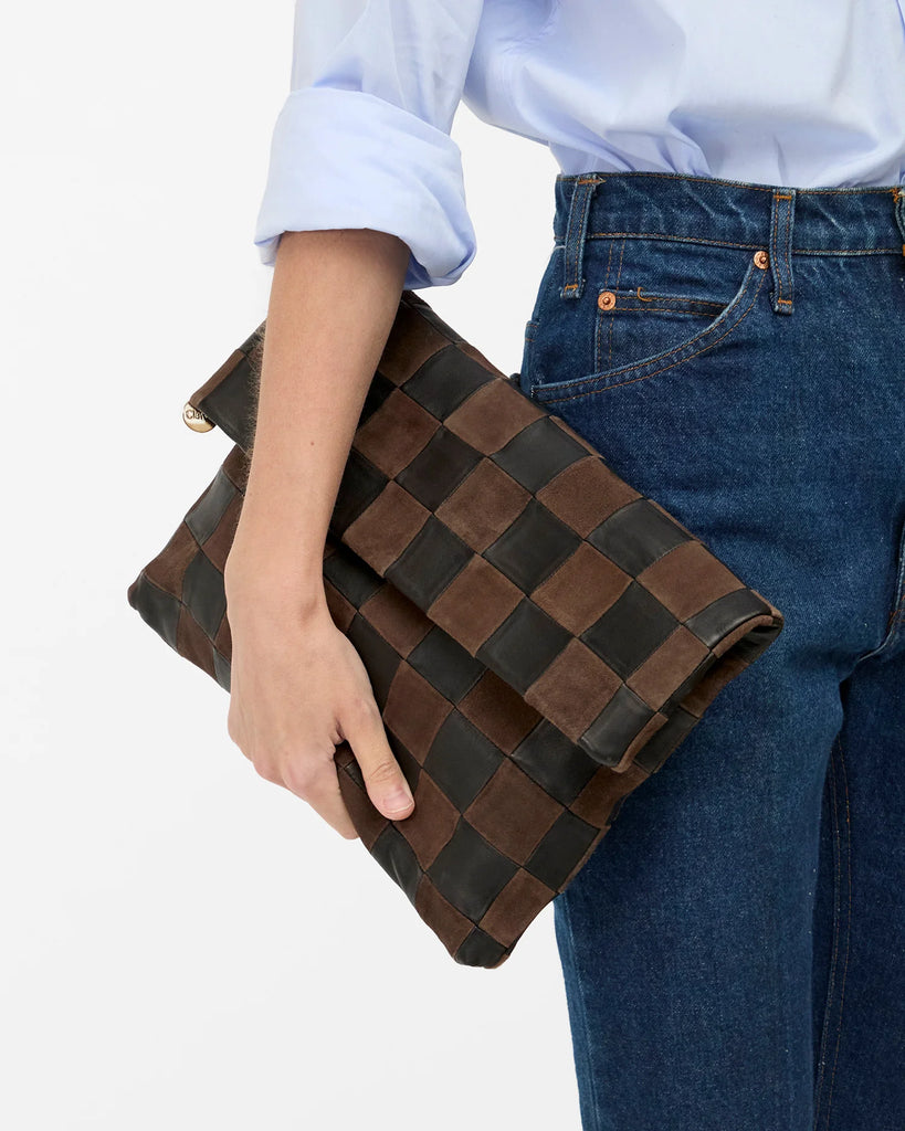 Carryall Clutch in Nappa & Suede