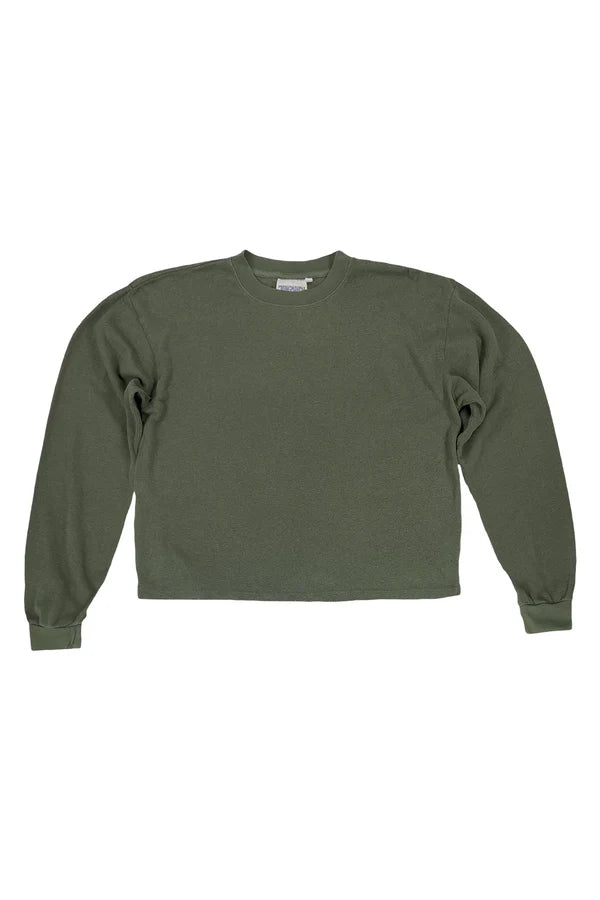 Lorel Cropped Long Sleeve Tee in Olive Green