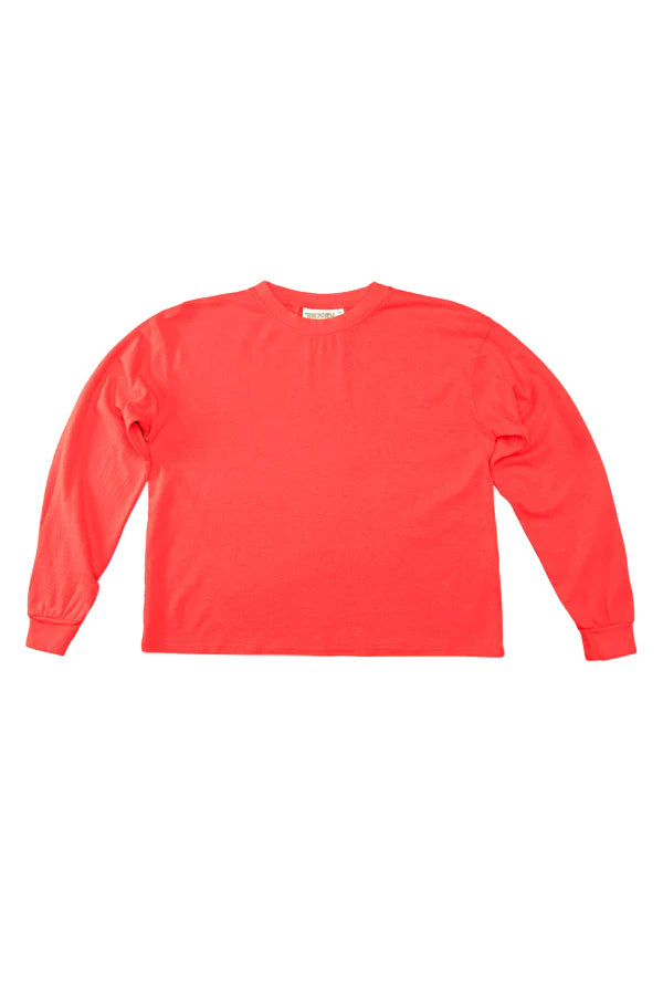 Cropped Long Sleeve Tee - Poppy Red