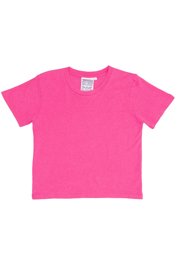 Cropped Lorel Tee in Electric Fuchsia