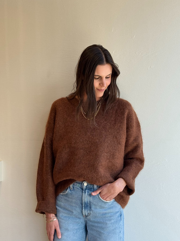 Brown mohair HANNAH pullover