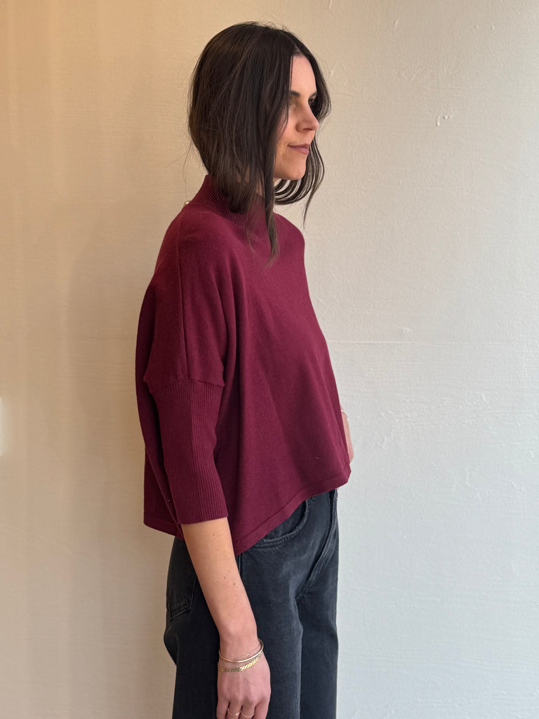 Wine Lightweight Ezra Sweater