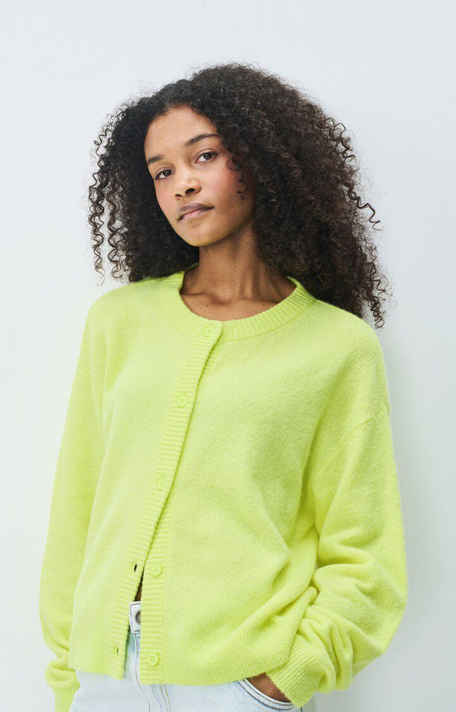 Damsville cardi in neon yellow