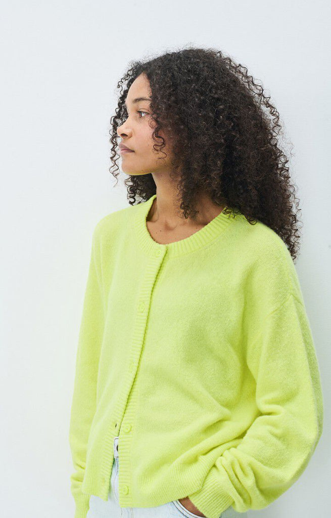 Damsville cardi in neon yellow