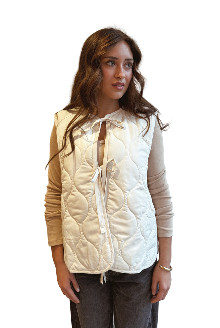 The LUCCA padded cream vest