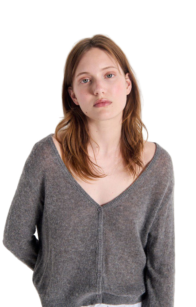 Dumy lightweight cardigan in charcoal