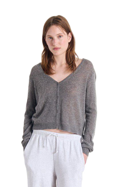 Dumy lightweight cardigan in charcoal