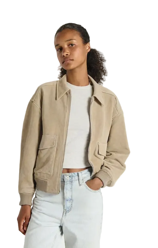 Vivienne suede jacket in khaki olive