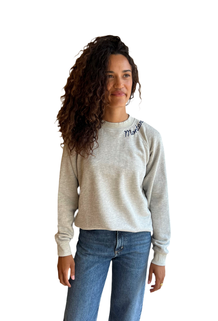 Heather grey embroidered Montana Sweatshirt