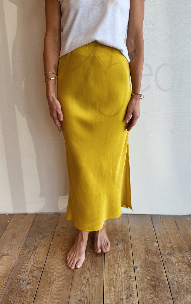 Slip Skirt in Chartreuse