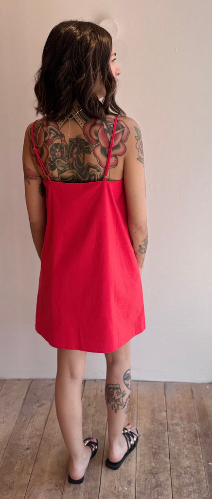 Cotton Margo dress in red