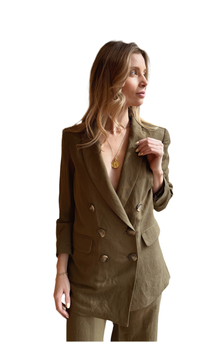 Lee jacket in linen martini olive