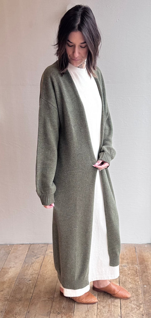 Marlow Long Cardigan in Fern