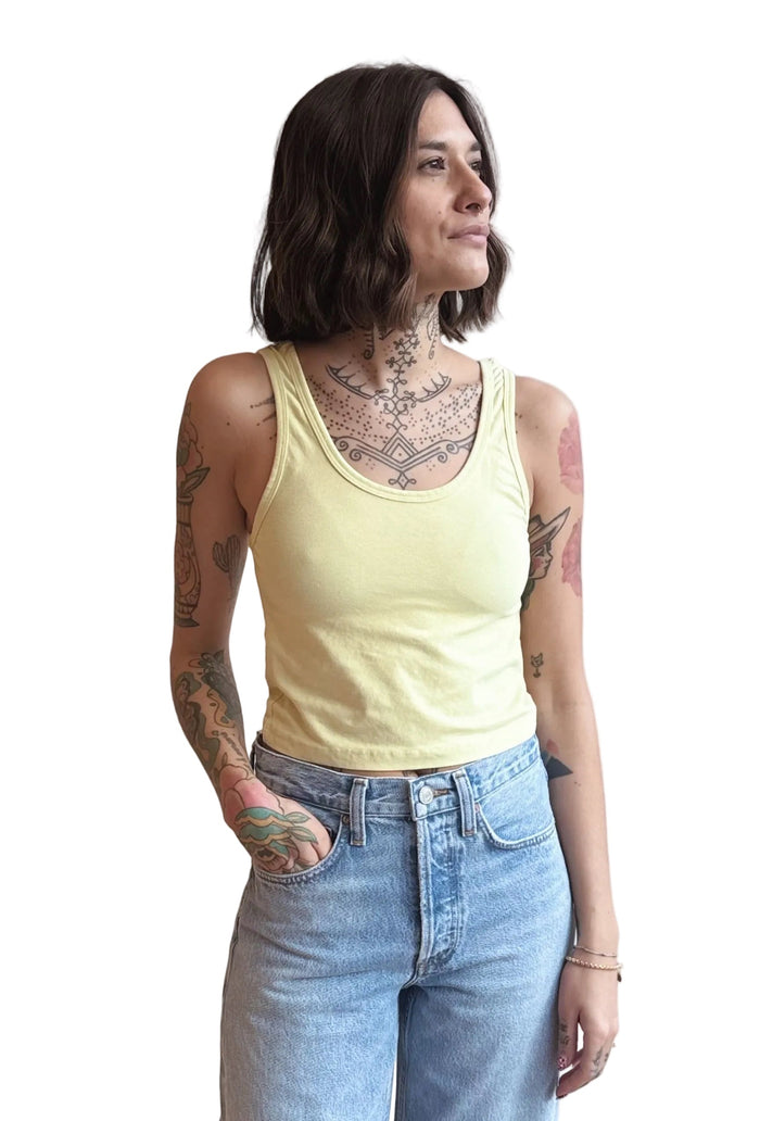 Sporty Tank in Sun Bleached Yellow