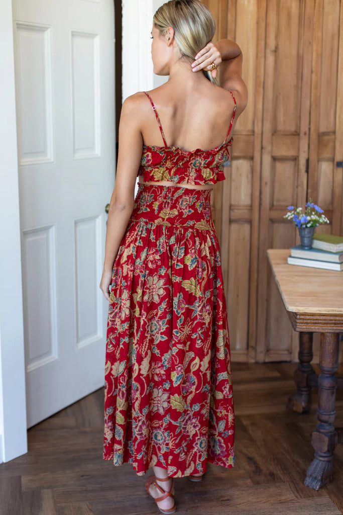 Vacation Top in pompeian blooms