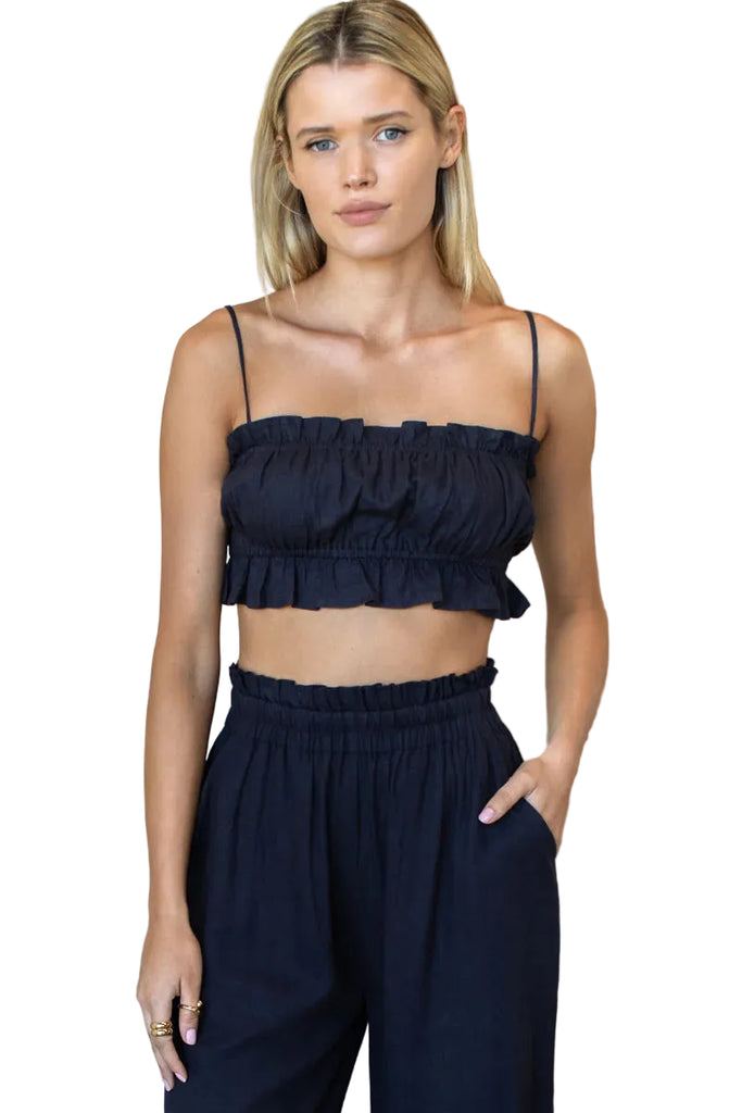 Vacation Top in Midnight Linen