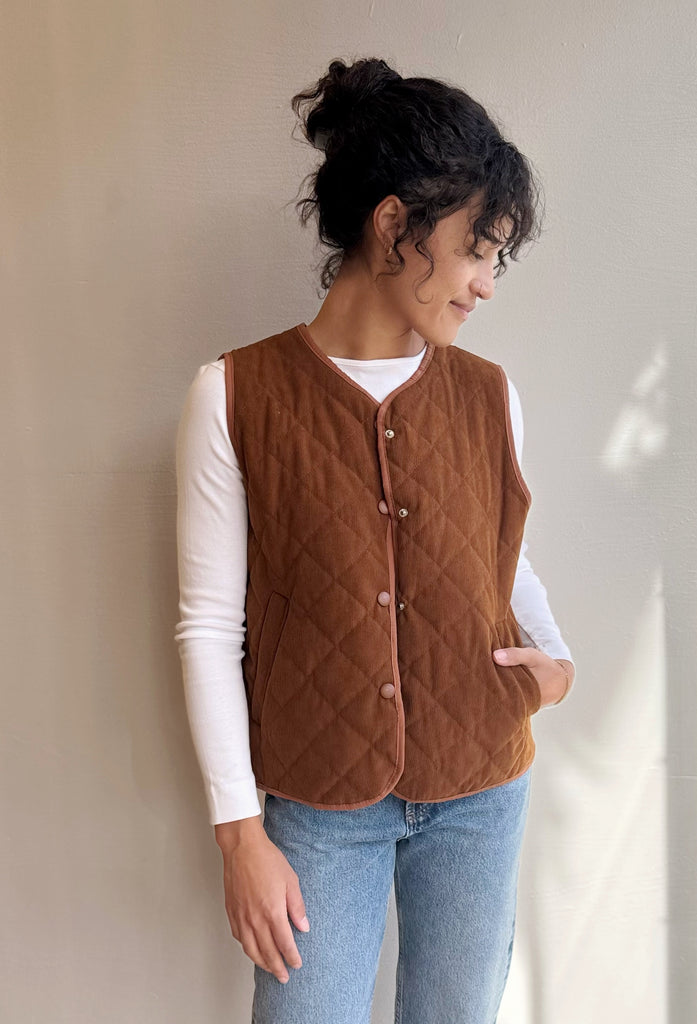 Camel quilted RUDY vest