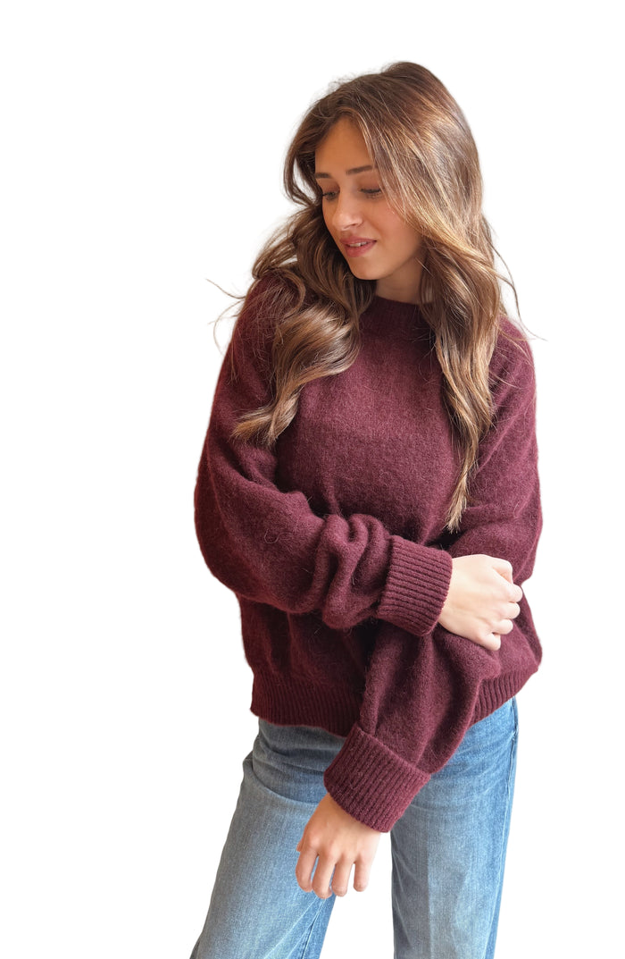 Vitow Jumper in Dark Red Melange