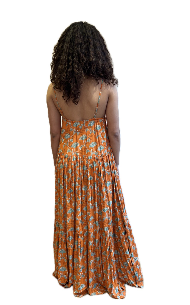 Rust floral RIO maxi dress