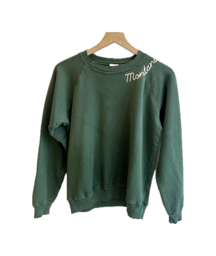 Green embroidered Montana Sweatshirt
