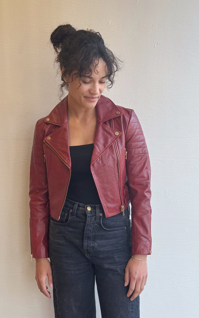 Eureka Biker Jacket in Red