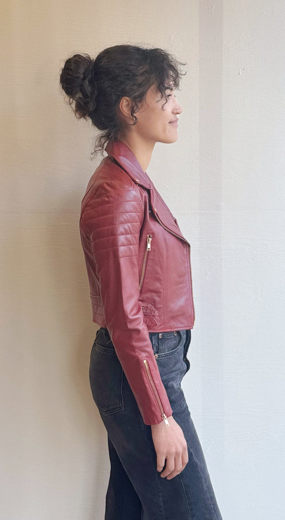 Eureka Biker Jacket in Red