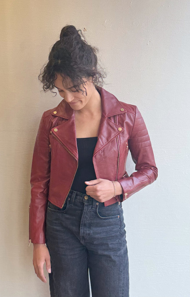 Eureka Biker Jacket in Red