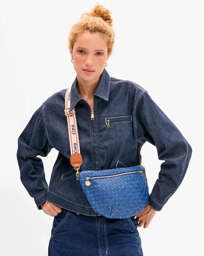 Cross Body Strap - Ciao w Double Poppy Stripe