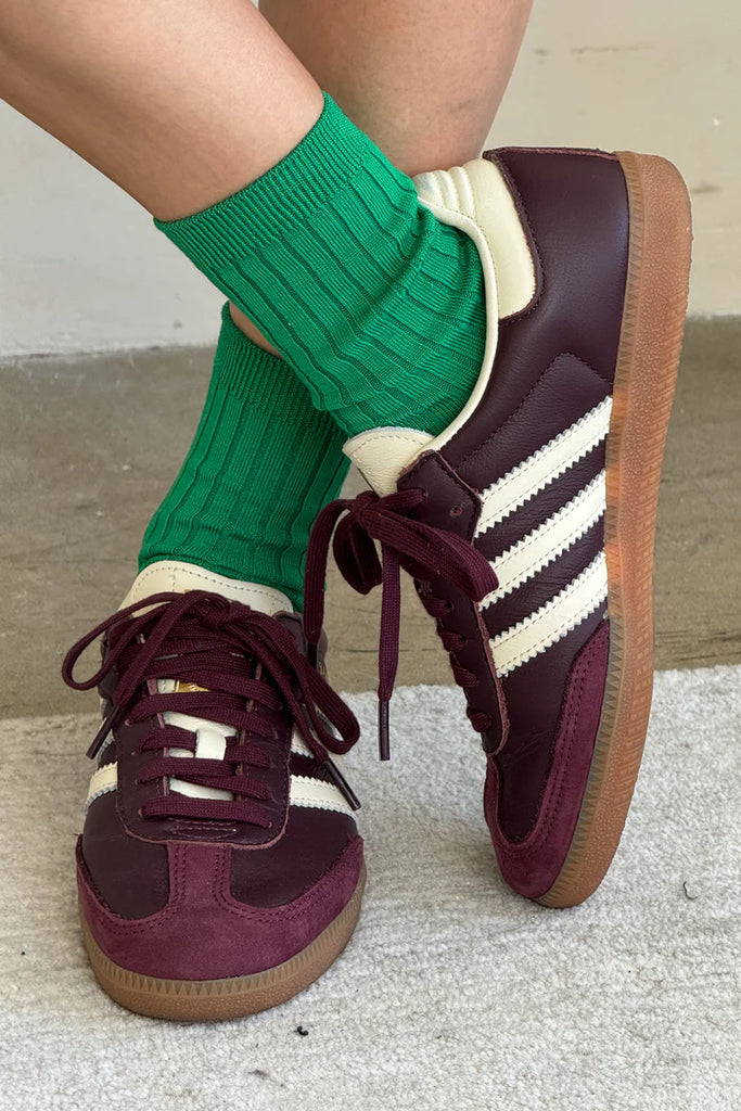 HER socks in kelly green