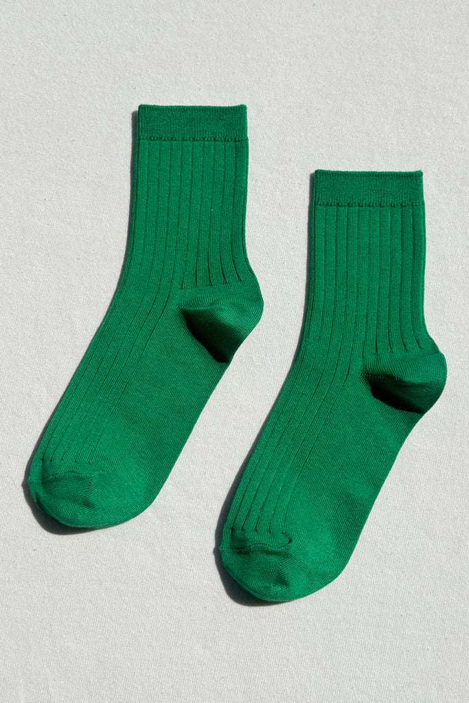 HER socks in kelly green