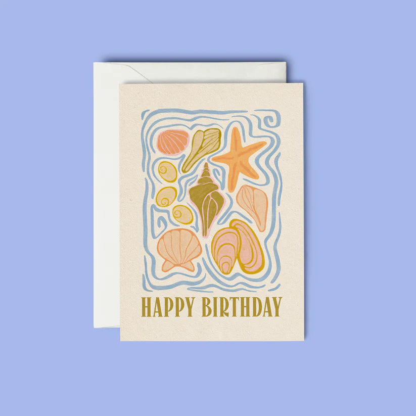 Seashell Happy Birthday greeting card