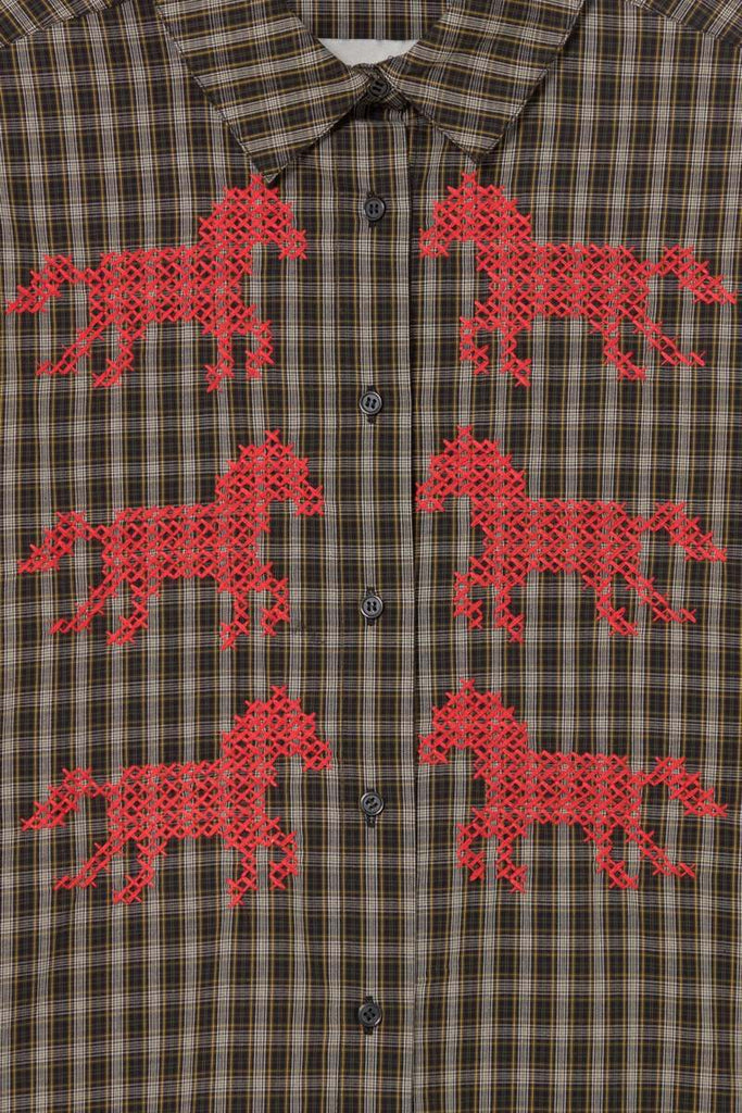 Horses Check Relaxed Shirt
