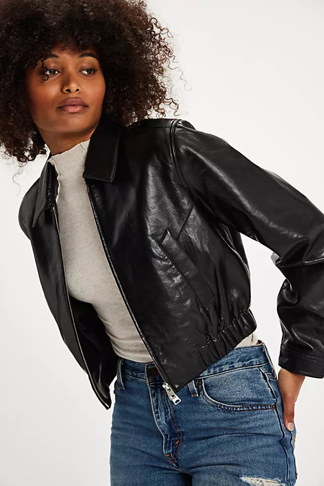 ESSIE Recycled Leather Cropped Jacket