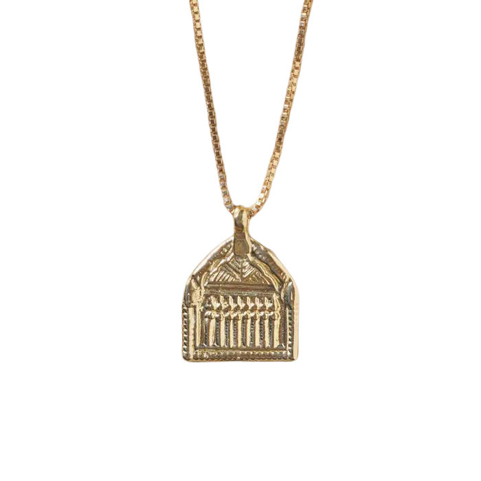 Gold JANUS pendant necklace