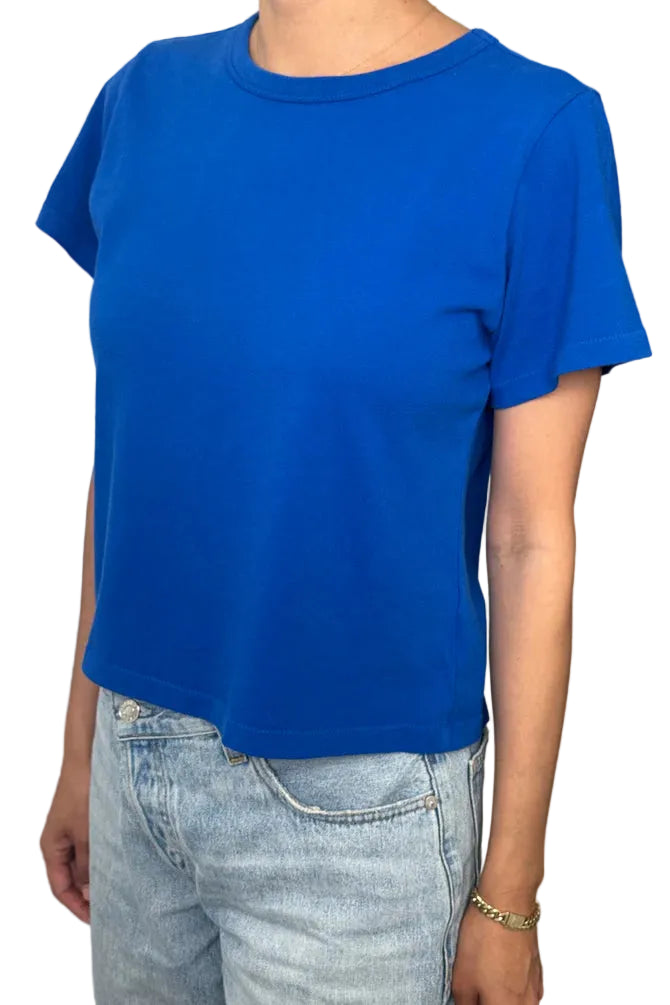 The Little Boy Tee in cobalt