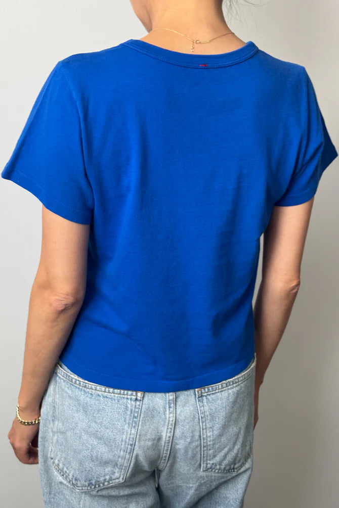 The Little Boy Tee in cobalt