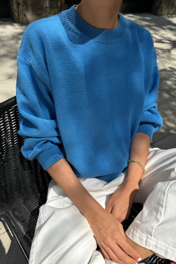 The Milo cotton sweater in blue