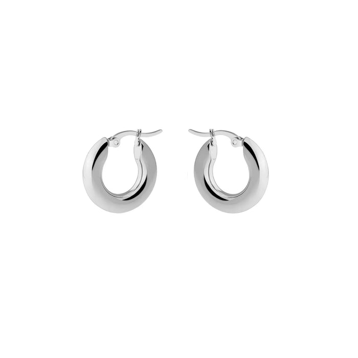 Silver thick hoops- small