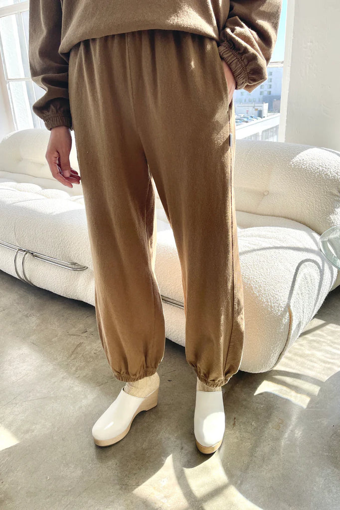 French Terry Balloon Pant in Tobacco