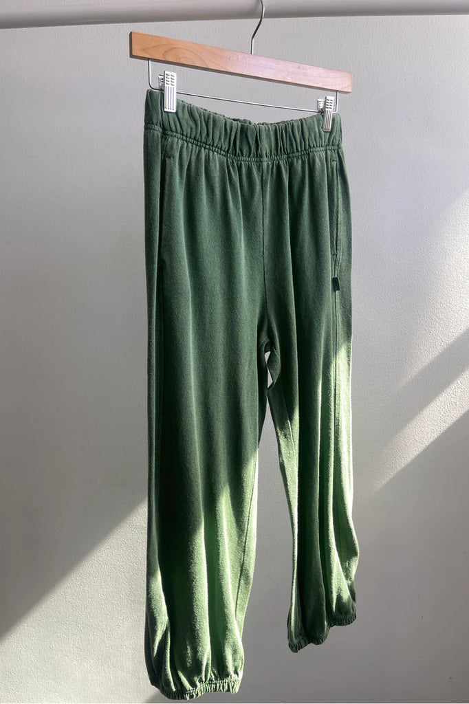 French Terry Balloon Pant in Basil