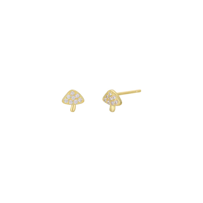 Pave stud mushroom earrings