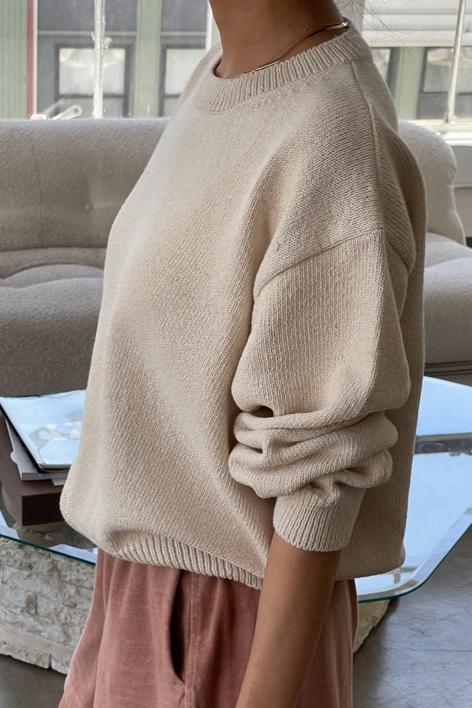 The Milo cotton sweater in naturel