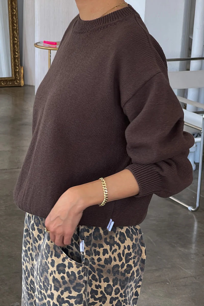 The Milo cotton sweater in brown