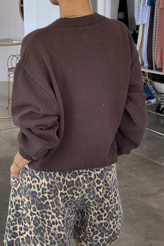 The Milo cotton sweater in brown